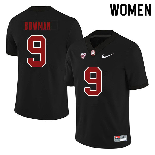Women #9 Colby Bowman Stanford Cardinal College Football Jerseys Sale-Black - Click Image to Close